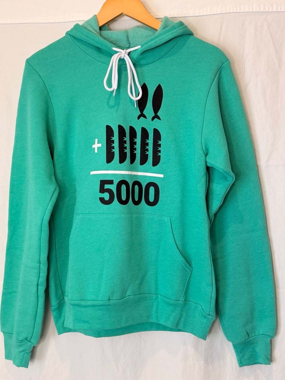 The Chosen 5000 Loaves and Fishes Graphic Hoodie Green Size Small NWOT